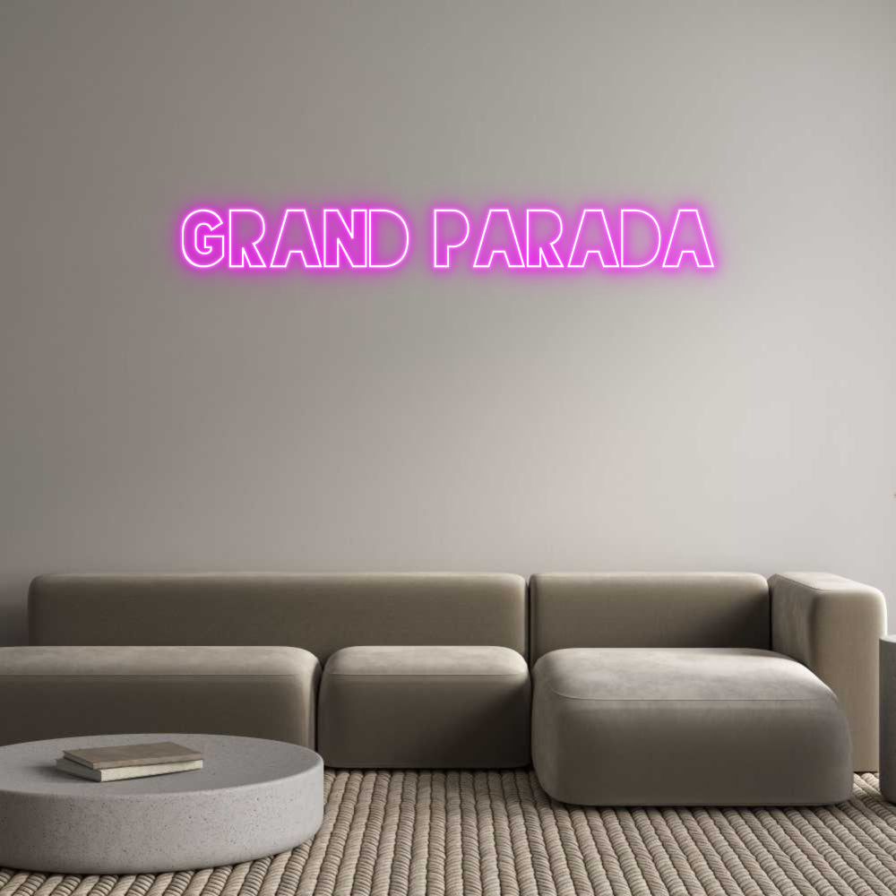 محرر إشارة النيون ذات الإضاءة الخلفية المخصصة على الإنترنت Grand Parada