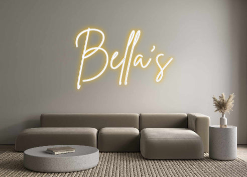 Aangepaste verlichte neonreclame Online Editor Bella's