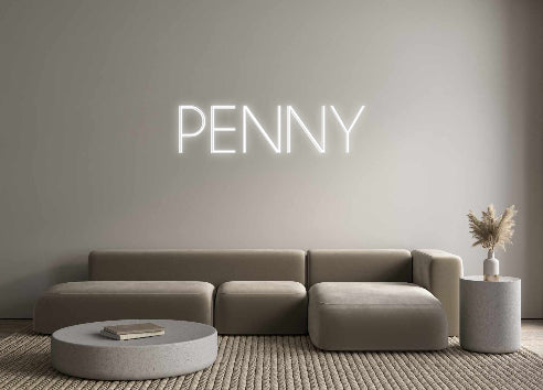 محرر إشارة النيون المضاء بخلفية مخصصة على الإنترنت PENNY