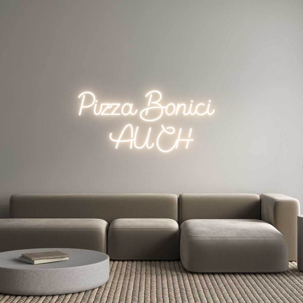 Egendefinert bakgrunnsbelyst neonskilt Online Editor Pizza Bonici ...