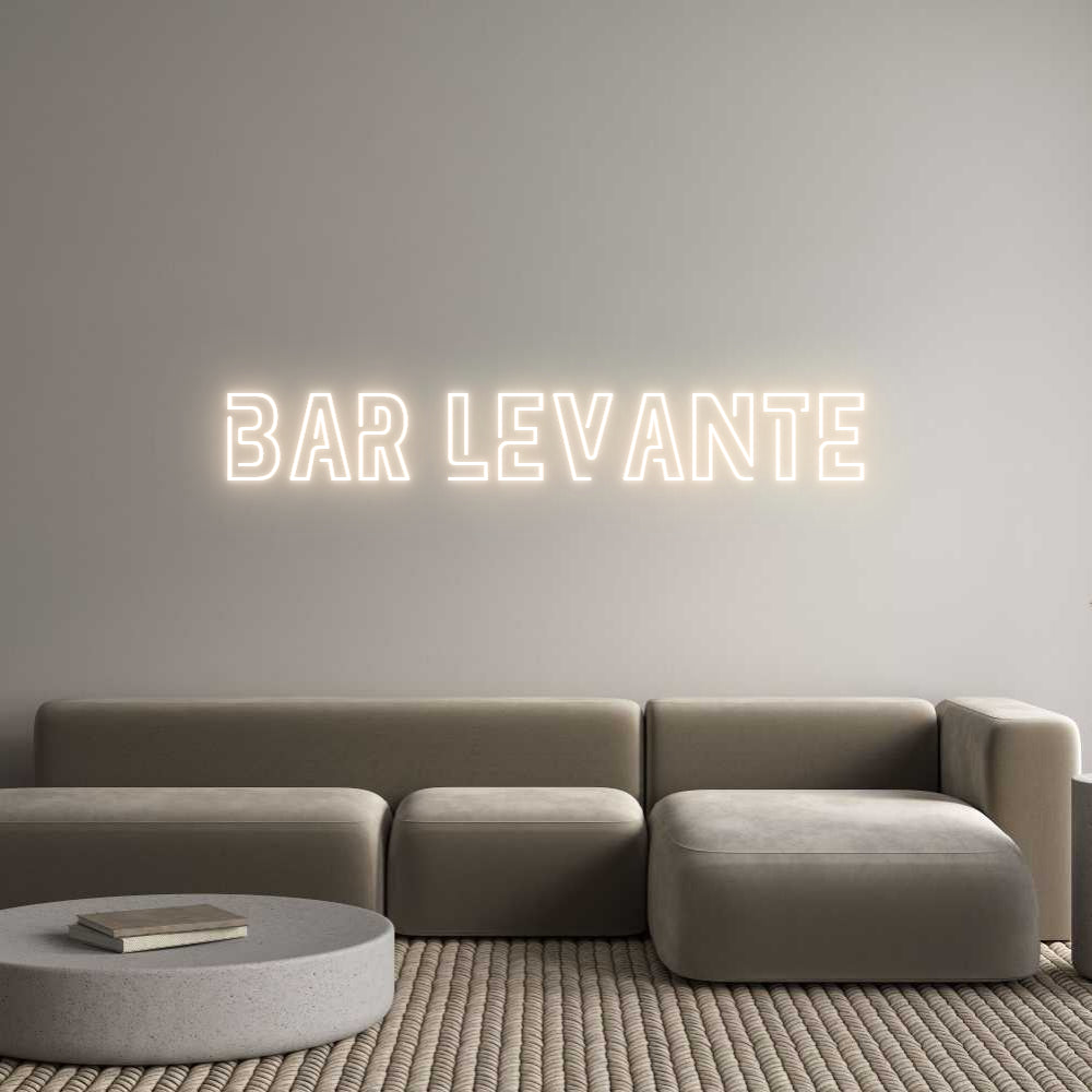 Aangepaste verlichte neonreclame Online Editor BAR LEVANTE