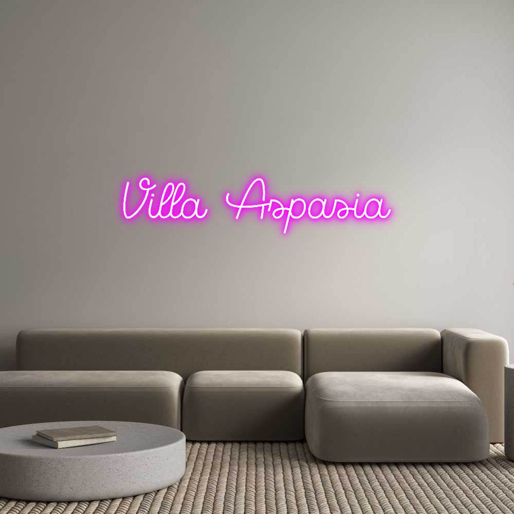 محرر إشارة النيون ذات الإضاءة الخلفية المخصصة على الإنترنت Villa Aspasia