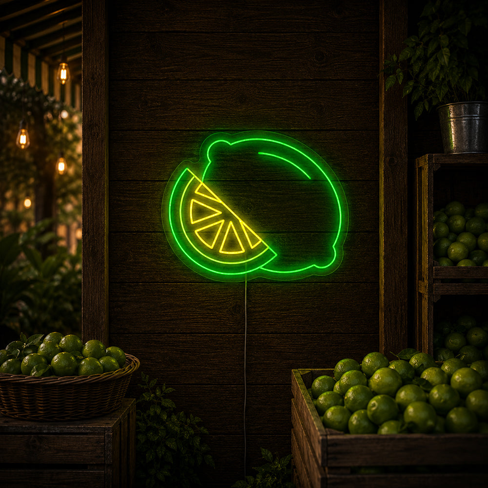 Enseigne de néon conduit au citron