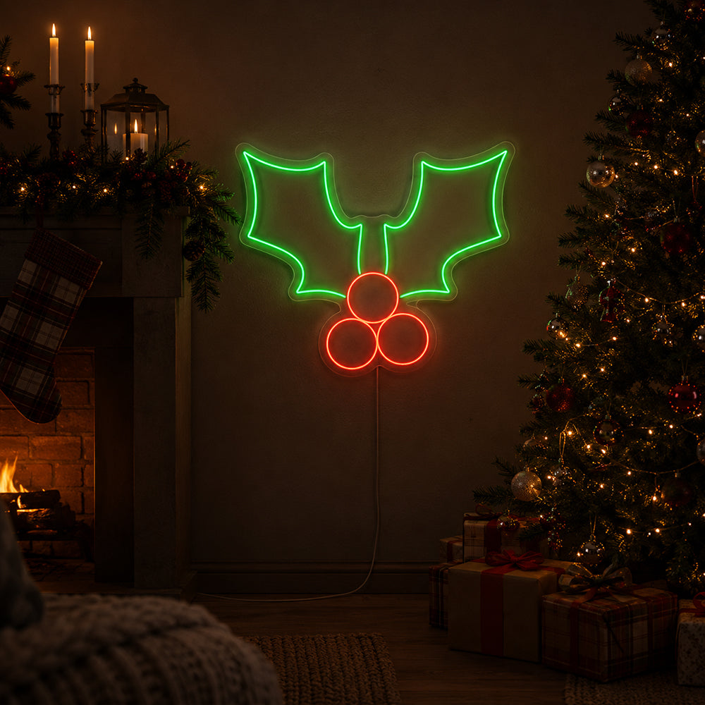Julemistletoe førte neonskilt - lavet i London Dekorations neonskilte