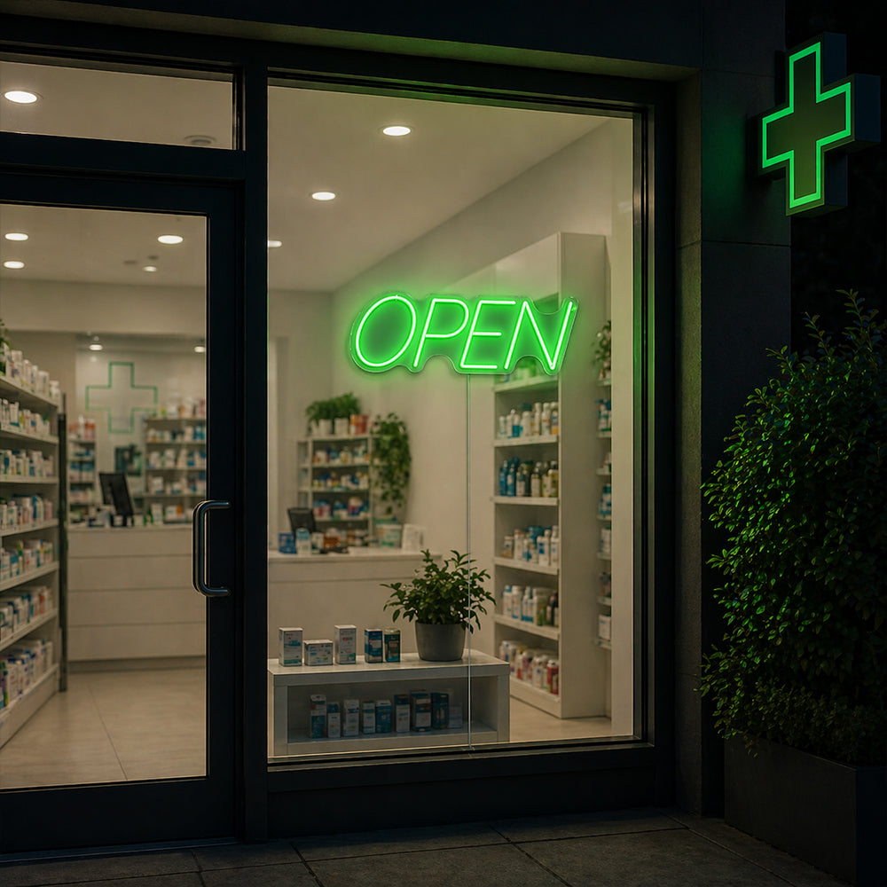 Open Caps Led Neon Sign - Made in London Restaurant Neon Signs