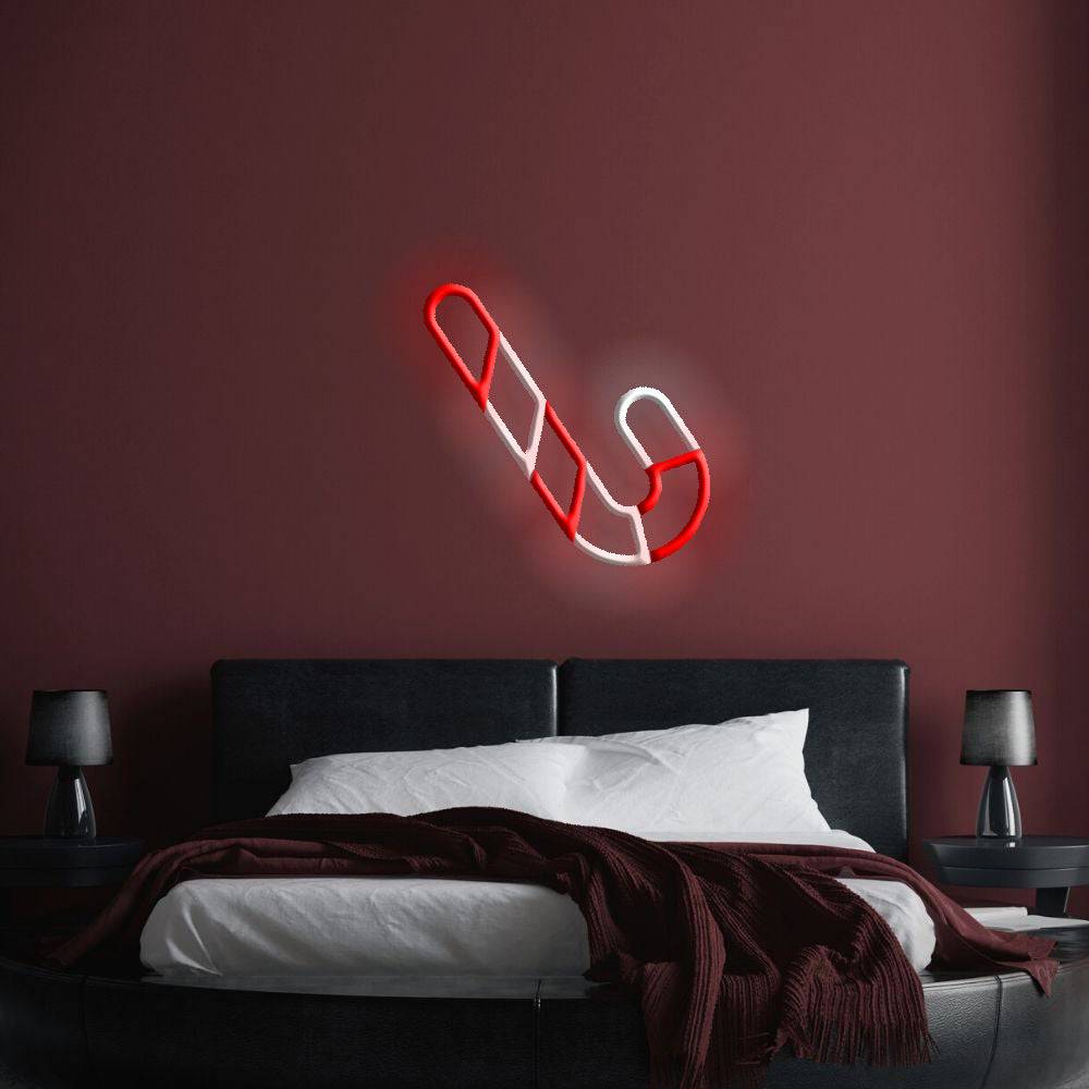 Christmas Candy Cane LED Neon Sign - Made in London Sweets Neon Signs - Planet Neon
