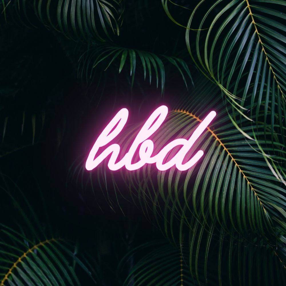 Happy Birthday hbd LED Neon Sign - Made in London Party Neon Signs - Planet Neon