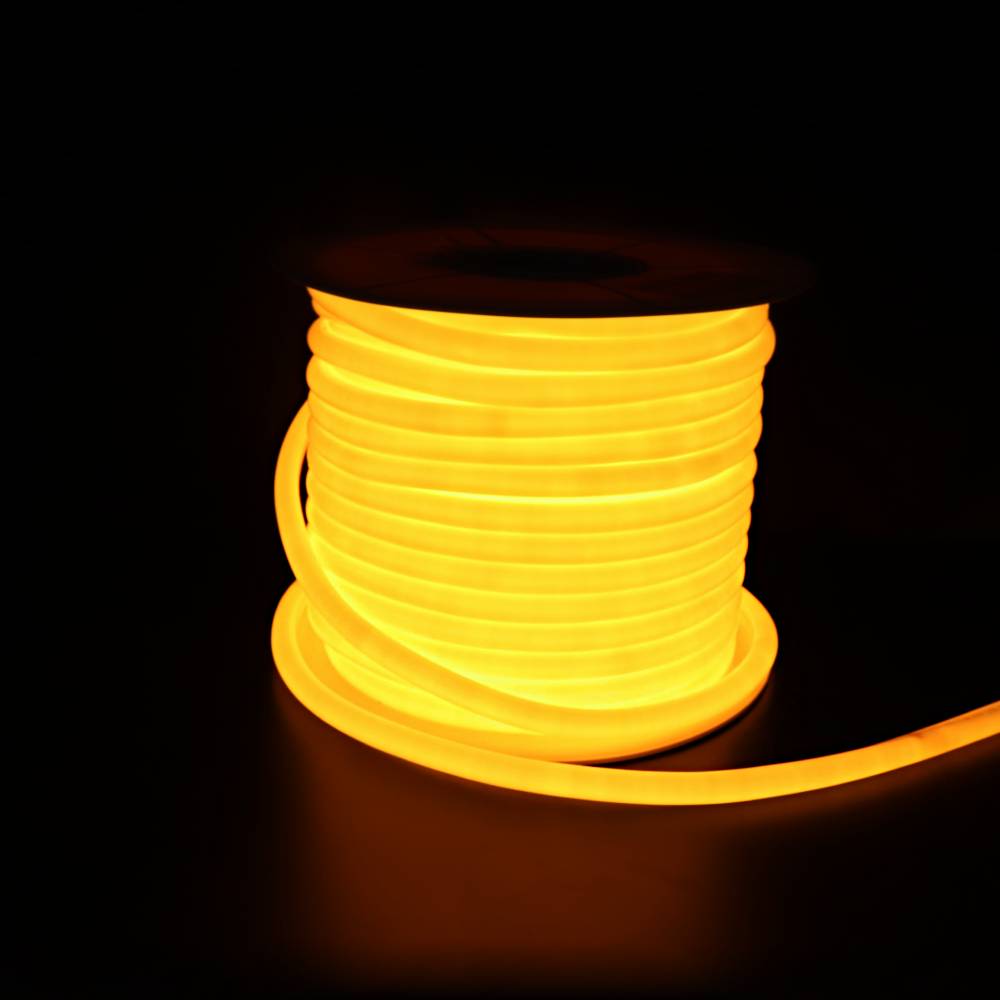 I LumoS 16mm Golden Yellow Flexible IP65 Dimmable 360 Degree LED Neon Strip Light 220 – 240V 9W/m - Planet Neon